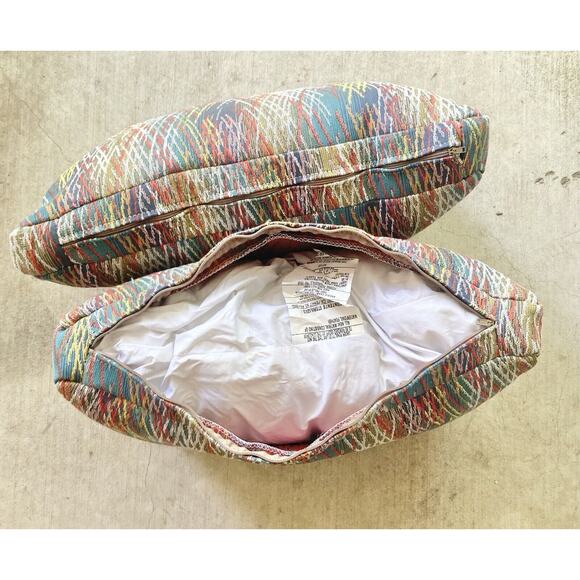 Jonathan Louis 2 Abstract Colorful Waterfowl Feather Rectangle Pillow Throws 20” - Picture 9 of 10